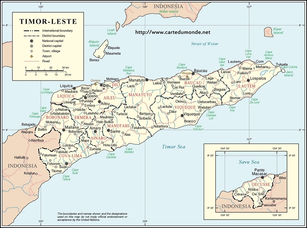 Mapa Timor Wschodni