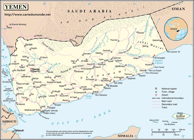 Kaart Jemen