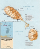 Mapa Saint Kitts i Nevis