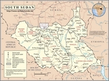 Kaart Zuid-Soedan