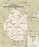 Kaart Swaziland