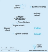 Karte Britisches Territorium's im Indischen Ozean
