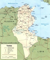 Kaart Tunesië