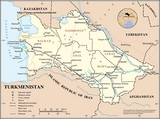 Mapa Turkmenistán