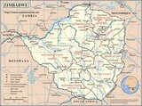Kaart Zimbabwe