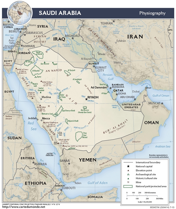Carte Arabie saoudite
