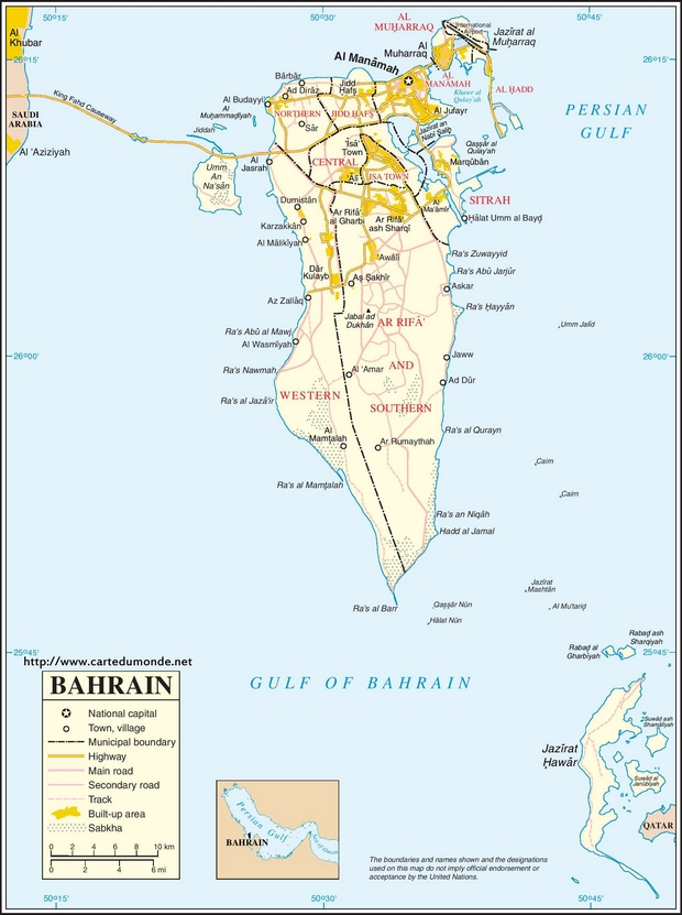 Carte Bahreïn