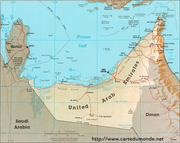Carte Émirats arabes unis