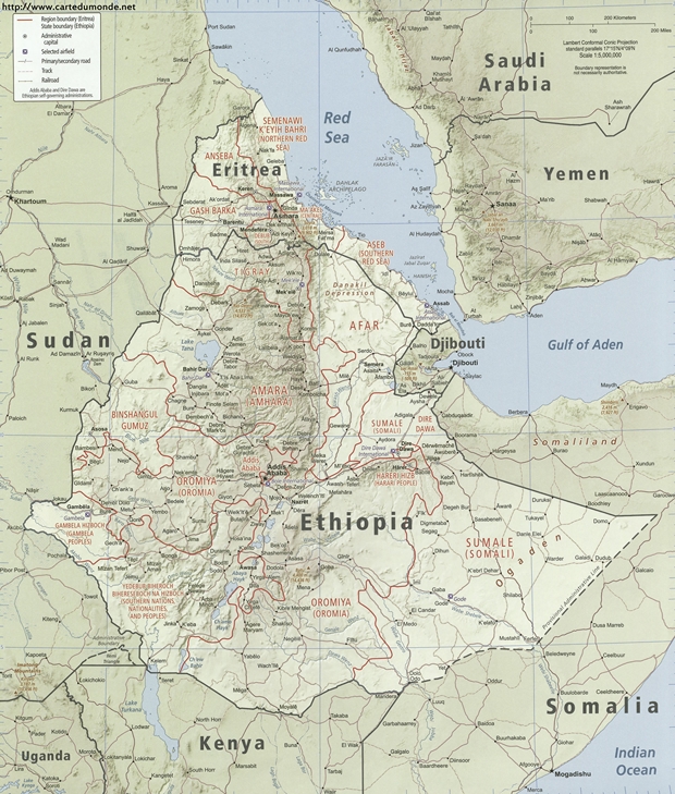 Carte Éthiopie