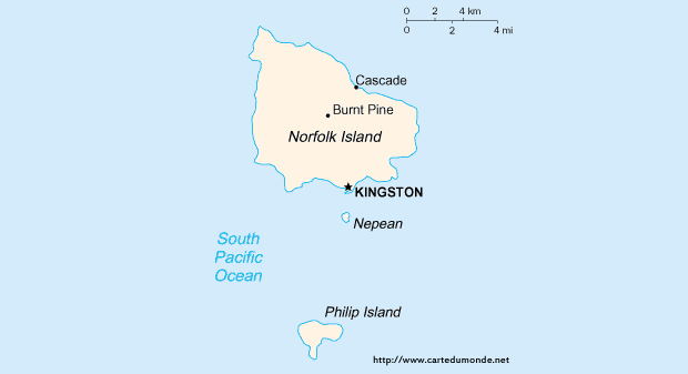Carte Île Norfolk