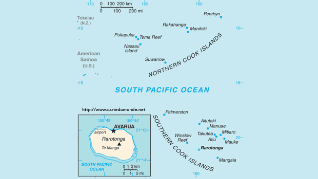 Carte Îles Cook
