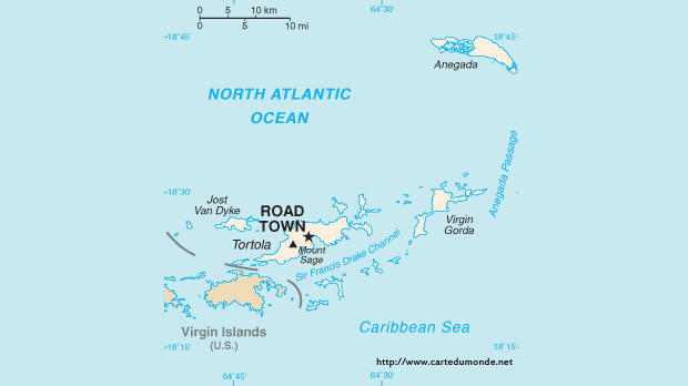 Carte Îles Vierges britanniques