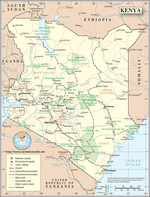 Map Kenya, Country Map Kenya