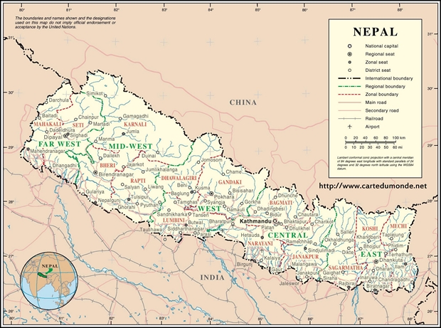 Carte Népal