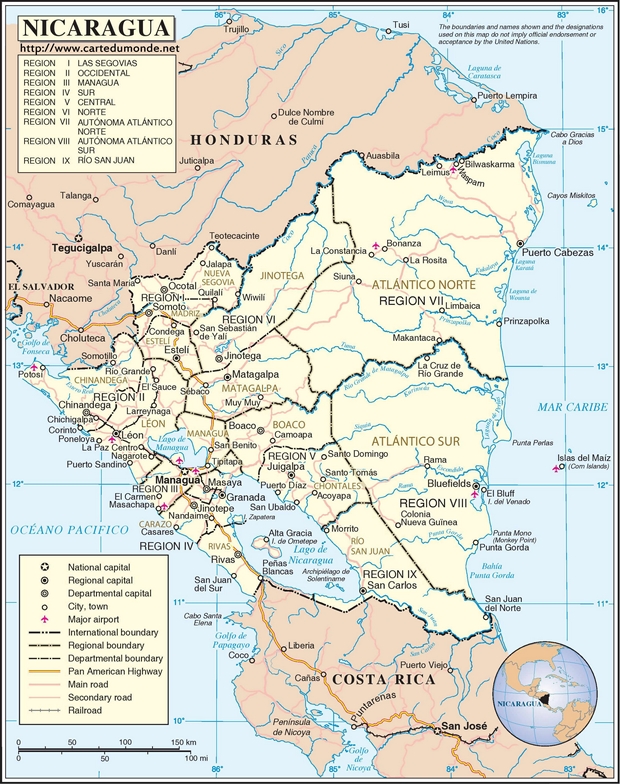 Carte Nicaragua