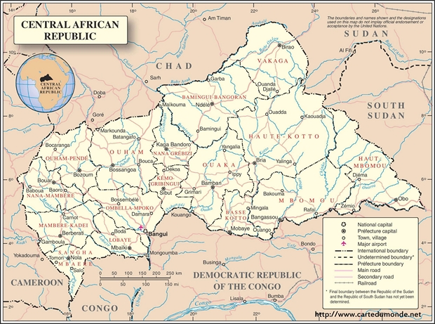Carte République centrafricaine