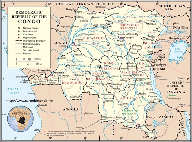 Carte République démocratique du Congo