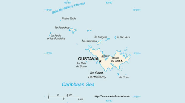 Carte Saint-Barthélemy