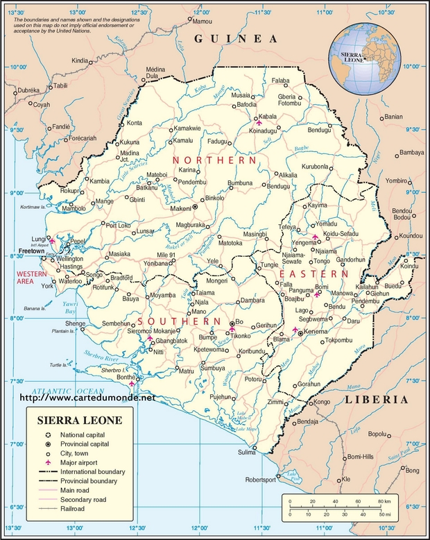 Carte Sierra Leone