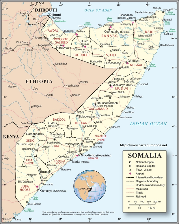 Carte Somalie