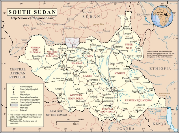 Carte Soudan du Sud
