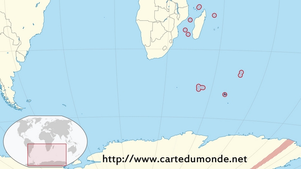 Carte Terres australes et antarctiques françaises