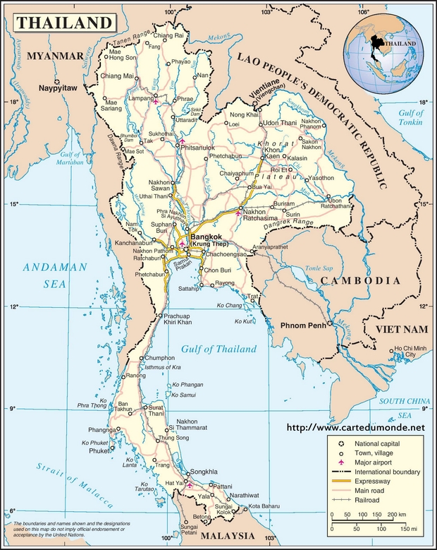 Carte Thaïlande