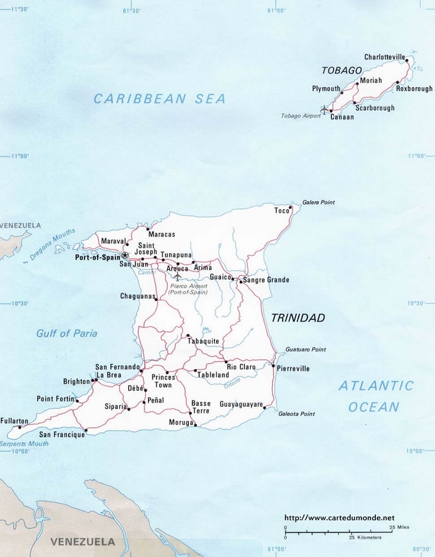 Carte Trinité-et-Tobago