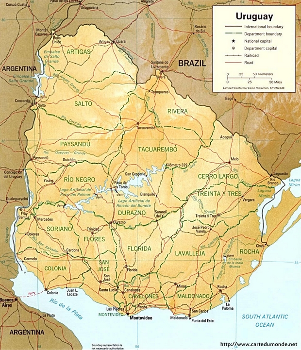 Carte Uruguay