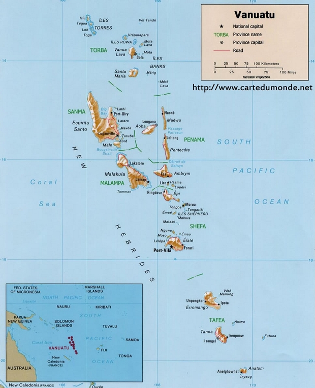 Carte Vanuatu